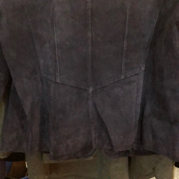 Blue Suede Leather Jacket - Picture 5 of 6